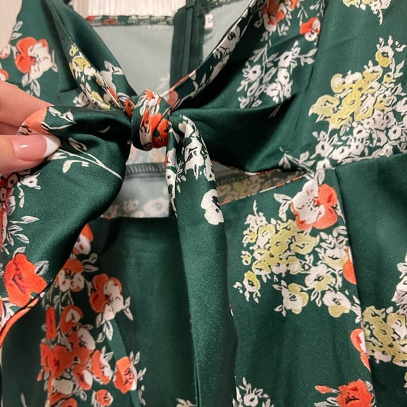 Midi Satin Floral Dress - Picture 4 of 4